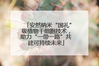 安然纳米“国礼”级植物干细胞技术，助力“一带一路”共建可持续未来
