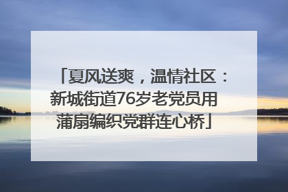 夏风送爽，温情社区：新城街道76岁老党员用蒲扇编织党群连心桥