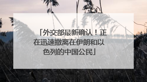 外交部最新确认！正在迅速撤离在伊朗和以色列的中国公民