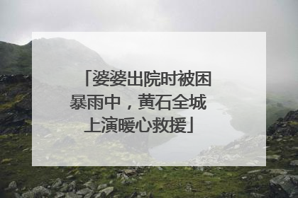 婆婆出院时被困暴雨中，黄石全城上演暖心救援