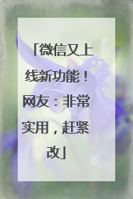 微信又上线新功能！网友：非常实用，赶紧改