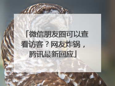 微信朋友圈可以查看访客？网友炸锅，腾讯最新回应