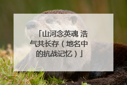 山河念英魂 浩气共长存（地名中的抗战记忆）
