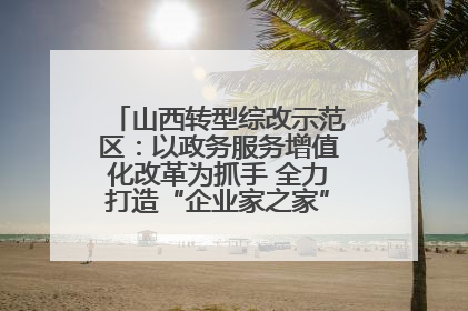 山西转型综改示范区：以政务服务增值化改革为抓手 全力打造“企业家之家”贴心服务体系