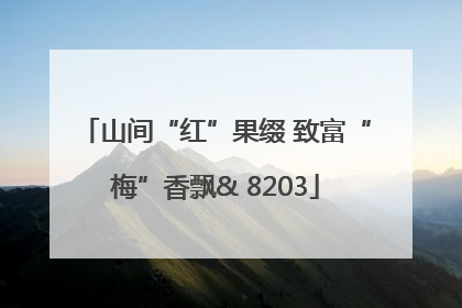 山间“红”果缀 致富“梅”香飘& 8203