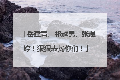 岳建青、祁越男、张煜婷！狠狠表扬你们！