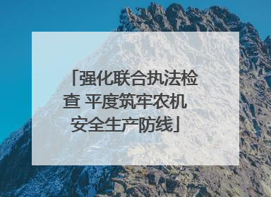 强化联合执法检查 平度筑牢农机安全生产防线