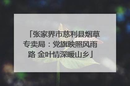 张家界市慈利县烟草专卖局：党旗映照风雨路 金叶情深暖山乡