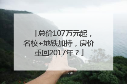 总价107万元起，名校+地铁加持，房价重回2017年？