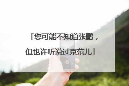 您可能不知道张鹏，但也许听说过京范儿