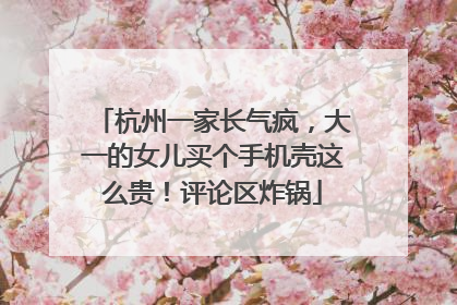 杭州一家长气疯，大一的女儿买个手机壳这么贵！评论区炸锅