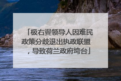 极右翼领导人因难民政策分歧退出执政联盟，导致荷兰政府垮台