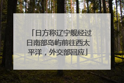 日方称辽宁舰经过日南部岛屿前往西太平洋，外交部回应