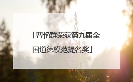 曹艳群荣获第九届全国道德模范提名奖