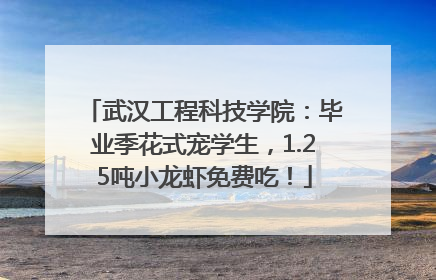 武汉工程科技学院：毕业季花式宠学生，1.25吨小龙虾免费吃！