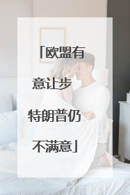 欧盟有意让步 特朗普仍不满意