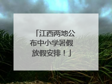 江西两地公布中小学暑假放假安排！