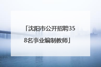 沈阳市公开招聘358名事业编制教师