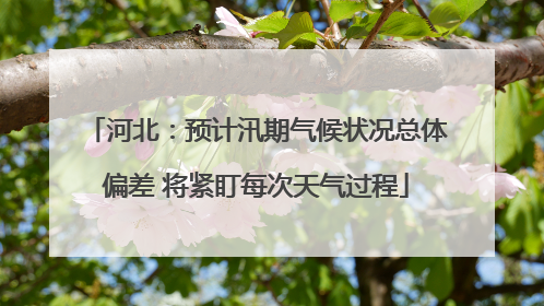 河北：预计汛期气候状况总体偏差 将紧盯每次天气过程