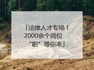 法律人才专场！2000余个岗位“职”等你来