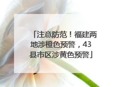 注意防范！福建两地涉橙色预警，43县市区涉黄色预警