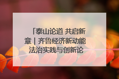 泰山论道 共启新章｜齐鲁经济新动能 法治实践与创新论坛成功举办