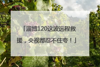 淄博120这波远程救援，央视都忍不住夸！