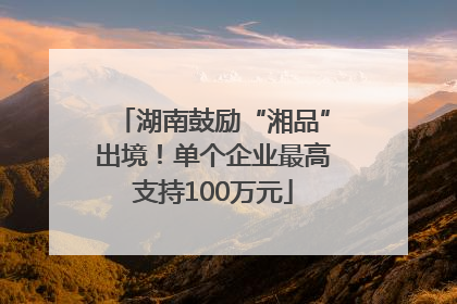 湖南鼓励“湘品”出境！单个企业最高支持100万元