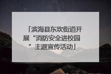 滨海县东坎街道开展“消防安全进校园”主题宣传活动