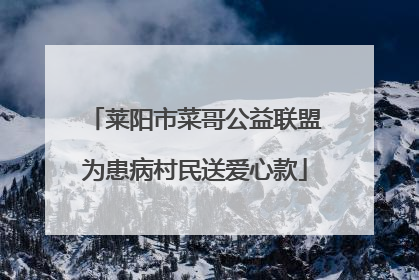莱阳市菜哥公益联盟为患病村民送爱心款