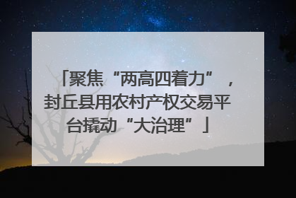 聚焦“两高四着力”，封丘县用农村产权交易平台撬动“大治理”
