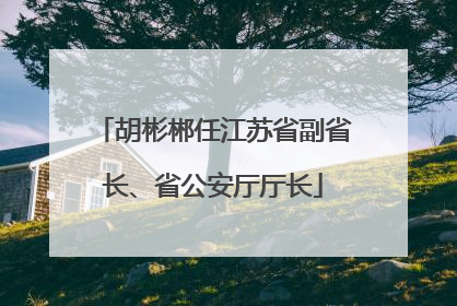 胡彬郴任江苏省副省长、省公安厅厅长