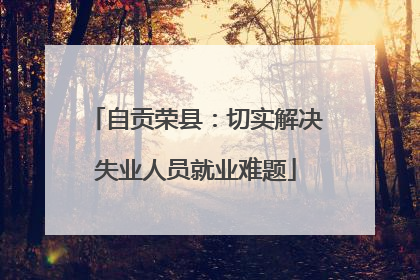 自贡荣县：切实解决失业人员就业难题