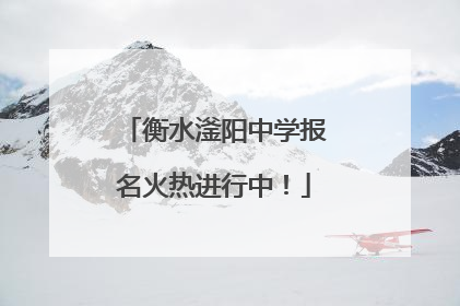衡水滏阳中学报名火热进行中！
