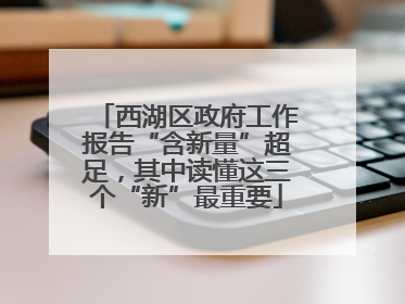 西湖区政府工作报告“含新量”超足，其中读懂这三个“新”最重要