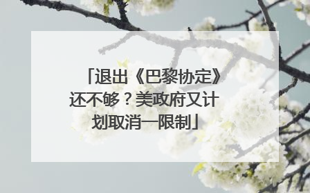 退出《巴黎协定》还不够？美政府又计划取消一限制