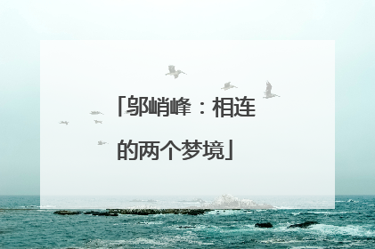 邬峭峰：相连的两个梦境