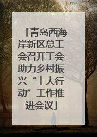 青岛西海岸新区总工会召开工会助力乡村振兴“十大行动”工作推进会议