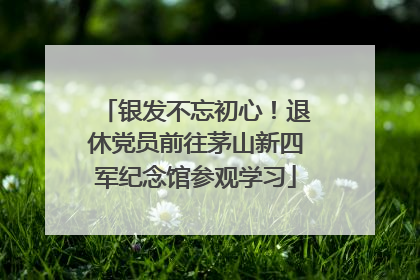 银发不忘初心！退休党员前往茅山新四军纪念馆参观学习