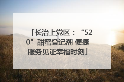 长治上党区：“520”甜蜜登记潮 便捷服务见证幸福时刻