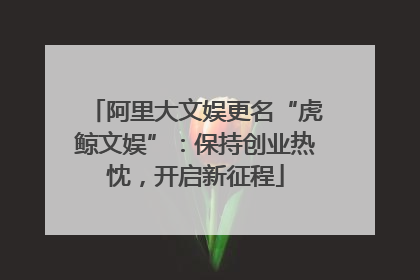 阿里大文娱更名“虎鲸文娱”：保持创业热忱，开启新征程