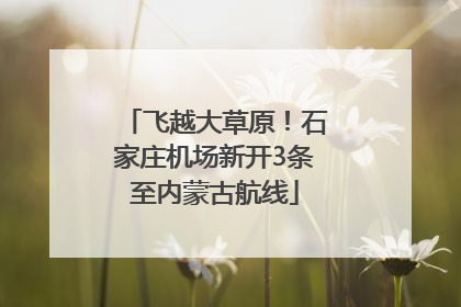 飞越大草原！石家庄机场新开3条至内蒙古航线