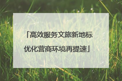 高效服务文旅新地标 优化营商环境再提速