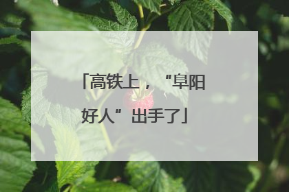 高铁上，“阜阳好人”出手了