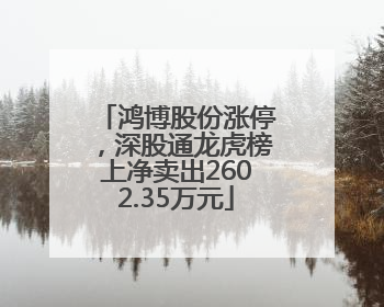 鸿博股份涨停，深股通龙虎榜上净卖出2602.35万元