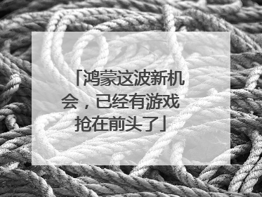 鸿蒙这波新机会，已经有游戏抢在前头了