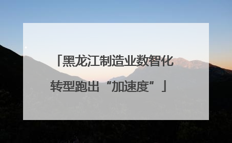 黑龙江制造业数智化转型跑出“加速度”