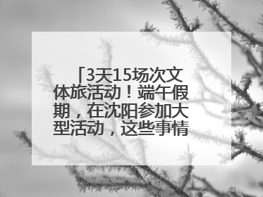 3天15场次文体旅活动！端午假期，在沈阳参加大型活动，这些事情要注意！