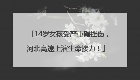 14岁女孩受严重碾挫伤，河北高速上演生命接力！