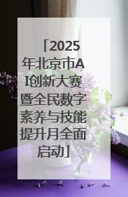 2025年北京市AI创新大赛暨全民数字素养与技能提升月全面启动